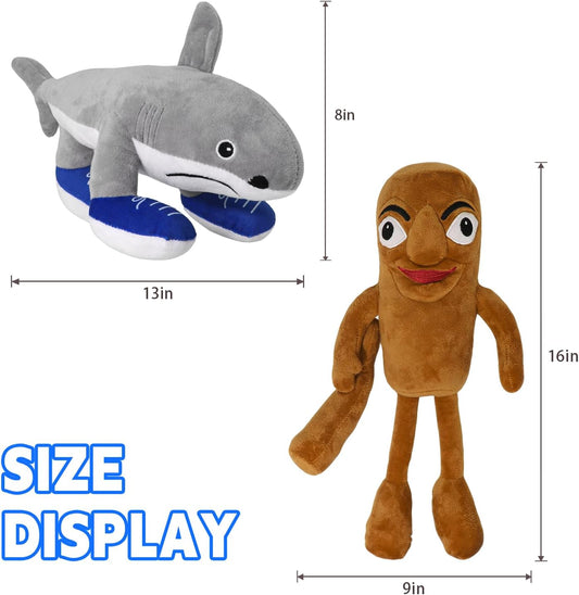 Italian Brainrot 2Pcs Tralalero Tralala and Tung Tung Tung Sahur Toy Gift, Cute Stuffed Figure Doll for Kids and Adults Inspired Plush Toy