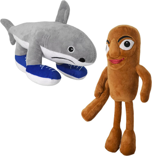 Italian Brainrot 2Pcs Tralalero Tralala and Tung Tung Tung Sahur Toy Gift, Cute Stuffed Figure Doll for Kids and Adults Inspired Plush Toy